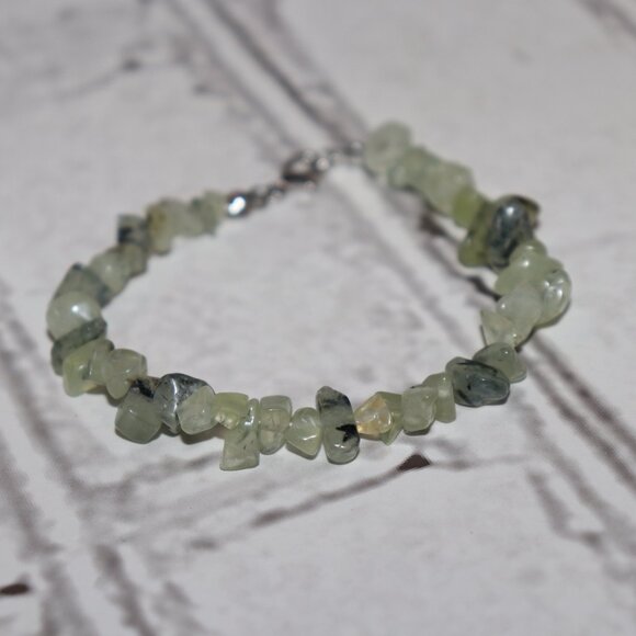 NWOT Moss Agate Beaded bracelet 7.5" - Picture 3 of 5